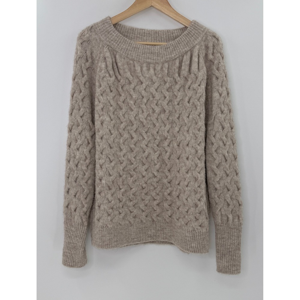Mia Mai Braided Cable Knit Wool Alpaca Blend Sweater Sz‎ L Preppy Academia Italy